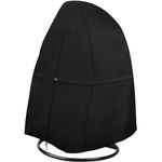 Dokon Patio Hanging Egg Chair Covers Waterproof Heavy Duty 600D Oxford Fabric Outdoor Cocoon Swing Egg Chair Cover with Zipper, Windproof Anti-UV Garden Hanging Chair Cover (190x115cm) - Black