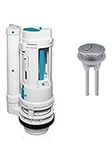 Housler ® Adjustable Height Universal (2 and1.5 inch Adaptor) Dual Flush Cistern Valve with Push Button