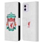 Head Case Designs Officially Licensed Liverpool Football Club White 1 Crest 1 Leather Book Wallet Case Cover Compatible With Apple iPhone 11