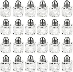 Set of 24 Mini Salt and Pepper Shakers (Glass and Stainless Steel, 0.5 oz)