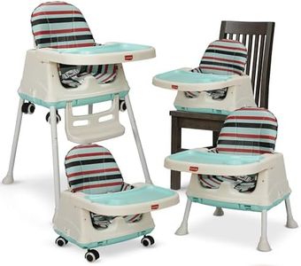 LuvLap 3in1 High Chair for Baby/Kids, Toddler Feeding Booster Seat with Wheels, 3 Height adjustments, with Cushion, 6 Month to 3 Years, Portable (Blue)