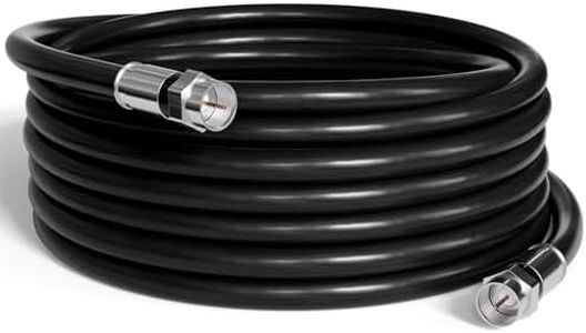 THE CIMPLE CO - 100' Feet, Black RG6 Coaxial Cable (Coax Cable)| Made in The USA | with Connectors, F81 / RF, Digital Coax | AV, CableTV, Antenna, and Satellite, CL2 Rated, 100 Foot