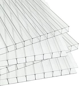 Ansobea Placas alveolares de policarbonato con cámara hueca, 14 unidades, 1210 x 605 x 4 mm, placas de doble puente de 10,25 m² aprox