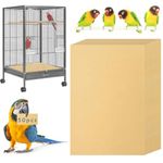 Bird Cage Liner 50-Pack 17” x 11” Gravel Paper Cuttable Pet Sandpaper Special for Bird Cage in Sea Sand, Easy Clean Pet Sandpaper Calcium Paper for Birdcage Parrots Cockatiels