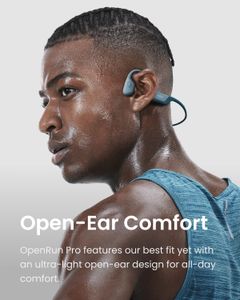 SHOKZ OpenRun Pro Bone Conduction Headphones – Bluetooth, IP55, Blue