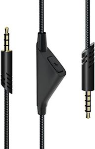 YARENKA Replacement Astro A10 A40 Cable - 2.0M Astro A40 TR Inline Mute Cable Cord for Astro A10/A40 Gaming Headsets Xbox One PS4 PS5 Controller Headphone Audio Extension Cable 6.5 Feet Black