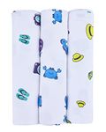 Wonder Wee 2 Layered Baby Swaddle Blanket, 44" x 44", Turquoise Travel with Blue Sea Animals and Turquoise Travel, Pack of 3