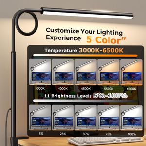 WHW3WIN LED Desk Lamp – Adjustable Black Table Light