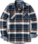 CQR Women's Plaid Flannel Shirt Long Sleeve, All-Cotton Soft Brushed Casual Button Down Shirts, Flannel Plaid Shirts Midnight Forest, XL