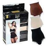 simpa 1 x Genie Slim Panties 360 Body Shaping Underwear 90% Nylon 10% Spandex - X Large 3in1 Pack: Black, Nude & Brown Colours - S, M, L & XL Sizes - Ultimate Compression, Control & Shaping.