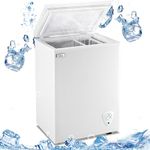 5.0 Cubic Chest Freezer - Compact Deep Freezer with Top Open Door and Removable Storage Basket, 7 Gears Temperature Control, Energy Saving, for Office Dorm or Apartment