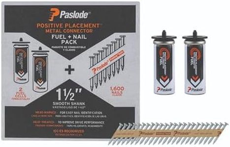 Paslode Positive Placement Metal Connector Fuel & Nail Pack - 1.5 inch x .131 Gauge - 2 Fuel Cells - 1,600 Heat Treated Nails - Building Code Recognized