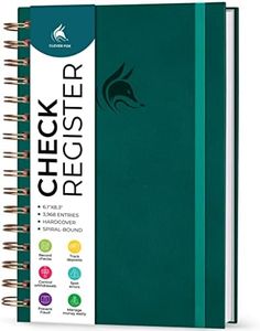 Clever Fox Check Register Spiral – Deluxe Checkbook Log with Check & Transaction Registers, Bank Account Register Booklets for Personal and Work Use – 6.1”x8.3”, Hardcover,Dark Teal