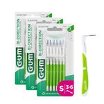 GUM BI-Direction Dual Position Interdental Brushes | Antibacterial Bristles | 90-Degree Positioning | Teeth Cleaning and Plaque Removal | 3 x 6 Pieces (ISO Size 1, 0.7mm)