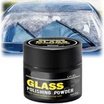 Glass Polishing Powder, 30g Glass Scratch Remover for Windscreen, Fine Aluminium Oxide, Car Window Screen Cleaner, Scratch Remover, Windshield Wash Polish, with Sponge (1)