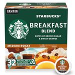 Starbucks Breakfast Blend Medium Roast Single Cup Coffee for Keurig Brewers, 32 Count