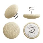 Primpins Upholstery Tacks - 20 Colors Available - Fabric Covered Button Twist Pins - for Bed Skirts, Slipcovers, Antimacassars, Headliners (Set of 12, Sand)