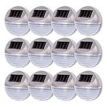 Solalite Pack of 12 Silver Decorative Wireless Garden Solar Lights Weatherproof Outdoor Fence Step Gutter Wall Lamps