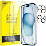 Lensarmor® 2+2 Pack Iphone 15 Plus Tempered Glass Screen Protector With Iphone 15 Plus Camera Lens Protector - 9H Hardness, Premium Iphone 15 Plus Accessories - Anti Scratch