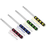 PATIKIL 2M/6.5Feet Telescopic Handheld Flagpoles, 4Set Retractable Teachers Pointer Stick Banner Flag Pole with Sponge Handle for Tour Guide Teaching Red,Blue,Green,Yellow