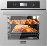 GASLAND 24 Inch Electric Wall Oven, 2.6 Cu.ft Built-in Single Wall Oven, 12 Cooking Functions, 3D Heating, Convection Oven with Rotisserie, Touch Control, Safety Lock, ETL Certified, Stainless Steel