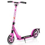 Lightweight and Foldable Kick Scooter - Adjustable Scooter for Teens and Adult, Alloy Deck with High Impact Wheels (Pink)