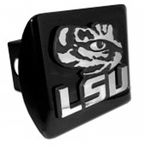 LSU Tiger Eye Black Metal NCAA Trailer Hitch Cover Fits 2 Inch Auto Car Truck Receiver