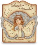 Elements Daughter Plaque by Pavilion, 4 by 3-1/2-Inch, Inscription a Daughter is Cherished, Includes Easel and Hanger