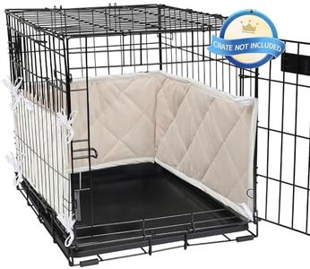 Dog Crate Bumpers for Inside Crate-with Ties，Apricot Dog Crate Training Pads, Create a Safe and Comfortable Crate, Dog Tail Protector (Bumper Only, Crate Not Included) 24"X18"X10"