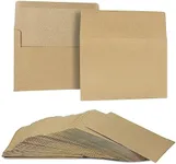 Juvale A7 Envelopes for Invitations - 100-Count Invitation Envelopes Bulk, Kraft Paper Envelopes for 5 x 7 inch Photos Wedding, Baby Shower, Party Invitations, Square Flap, Brown, 5.25 x 7.25 inches