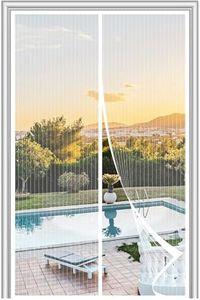METAONLY Magnetic Screen Door Mesh - Fits 36" x 80" Door, Actual Screen Size 38" x 82" for Patio, Sliding Door, Fresh Air Flow - White