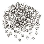 100 Pieces Jingle Bells, 0.5 Inch Metal Bells Mini Craft Bell Bulk for DIY Decoration (Silver Color)