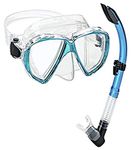 Phantom Aquatics Velocity Scuba Snorkeling Mask Snorkel Set, Turquoise