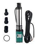 FLOJOY Asian Pumps & Machineries Dc 24V 250W Solar Submersible Water Pump For Openwell & Borewell High Flow 3000-4000 L/Hr, 6 Impeller Pump Outlet 50Mm (3 Nozzle 1, 1.5 & 2 Inch) 90-100 Feet