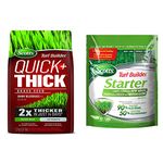 Scotts Turf Builder Quick + Thick Grass Seed (Sunny Bluegrass) 1.2kg + Scotts Turf Builder Starter Lawn Food 24-25-4