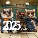 Pangogogo 2025 Wall Calendar - 2025 Calendar, 2025 Yearly Monthly Wall Calendar, Jan 2025 - Dec 2025, 11" x 8.5", Spiral Binding, Large Block, Notes, To-do List, Thick Paper (Cat)