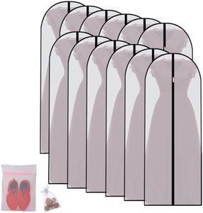 Hanging Garment Bag Breathable Clothes Covers with Zip (Set of 12) Covers Bags Dress Bag Covers Garment Bags Mens Dust Cover for Wardrobe Storage and Travel (Black, 24'' x 60'')