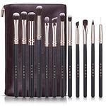 Professional Eyeshadow Brush Set – for Eye shadow, Eyebrow, Eyeliner, Blending – with Premium Wooden Handles & Travel Make up Bag - Vegan & Cruelty Free, Designed in The USA. (Eyeshadow Brush Set)