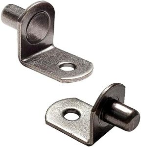 WINKING MOON Shelf Support Pegs L-Shaped Shelf Pins 1/4 Inch (6.35mm) Diameter for Kitchen Cabinet Closet & Bookcase Shelves, 20 Pcs Gun Metal Color