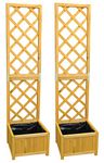 Selections Wooden Trellis Planter with Liner Pack of 2, Ideal for Climbing Plants