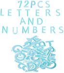Harsgs 72 PCS Iron on Letters Numbers Patches, Embroidered Patches Letters A-Z Numbers 0-9 Applique for Clothes, Dress, Hat, Jeans, DIY Accessories, Light Blue