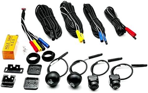 KIKAPA Caméra de Voiture à 360° avec Vue Panoramique Panoramique 1080P AHD Système de Caméra de Vue Droite + Gauche + + Arrière pour Android Auto Radio