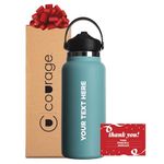 Courage Hot Water Bottle for Office Sipper Bottle for Adults Hot and Cold Water Bottle 1 Litre, Customized Gifts for Men Customized Gifts for Women, Customized Water Bottles with Name (Arctic Blue)