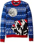 Blizzard Bay Men's 5 Wolf Moon Crew Neck Ugly Xmas, Royal Combo, L