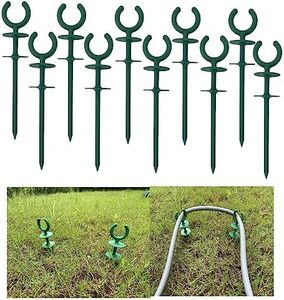 WIBBLESOX 10 Pcs Green Garden Hose Guide Stakes holiday lights Holder Light Duty High Toughness Plastic Nails Tools For Garden Yard Plant Protection