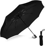 Rain-Mate Compact Travel Umbrella - Pocket Portable Folding Windproof Mini Umbrella - Auto Open and Close Button and 9 Rib Reinforced Canopy