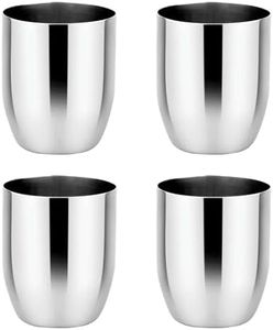 Ahimsa Stainless Steel Kids Cups - Pediatrician Designed Toddler Cup for Open Cup Training, 8oz, 100% BPA Free & Dishwasher Safe (Set of 4 Stainless Steel Cups)