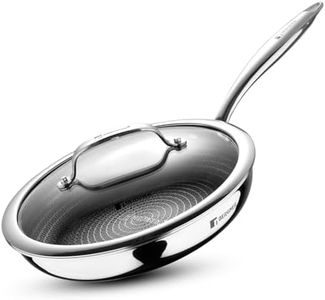 BERGNER Hi-Tech Giro Triply Stainless Steel 28cm Frypan, Honeycomb Mesh Non-Stick Coating, PFOA Free, Consumes Less Oil, Healthy Cooking, Even Heat Distribution - Induction and Gas Stove Ready