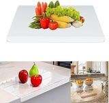 Transparent Acrylic Anti-Slip Cutting Boards for Kitchen Counter, Acrylic Clear Non Slip Chopping Board Cutting Board with Lip, Clear Countertop Protector Board for Kitchen (M (17.5x15.5 inches))