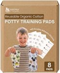 Washable Potty Training Pads for Toddlers with Stay-Put EcoGrip – Made in EU (Daily + Secure 8-Pack), Light & Extra Coverage, Turns Underwear into Training Pants, All-in-One Potty Training Solution